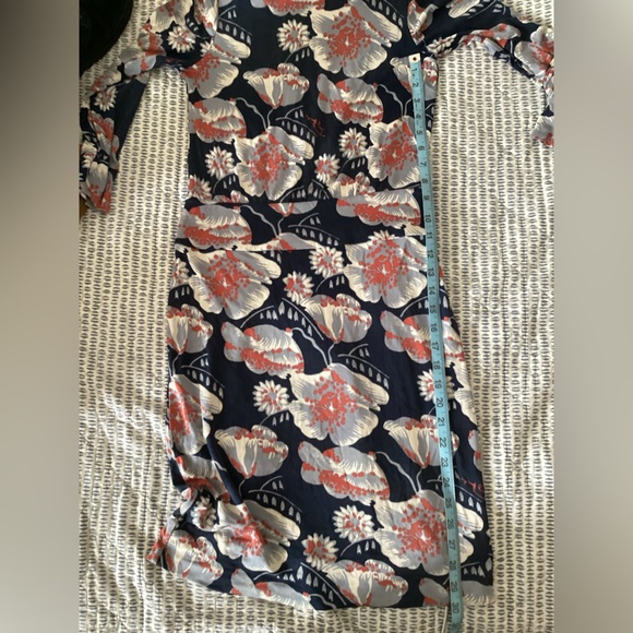 Tory Burch Womens Long Sleeve Dress Size S Navy and Grey Flowers Print - Picture 10 of 10
